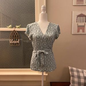 Banana Republic Wrap Top - Silk-blend EUC Sz L